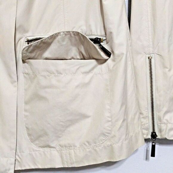 Chicos Zenergy Jacket Womens Size S Beige Lightweight Studded Shoulders - Picture 4 of 8